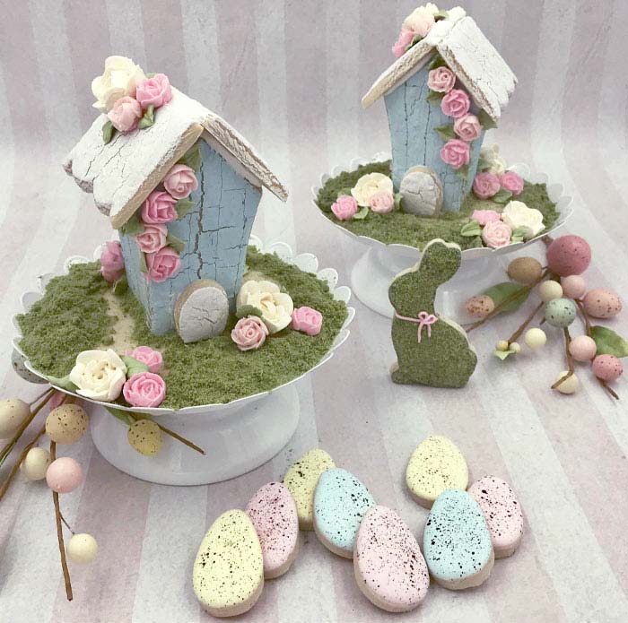 Little Sugar Cookie Birdhouses For Easter Centerpieces