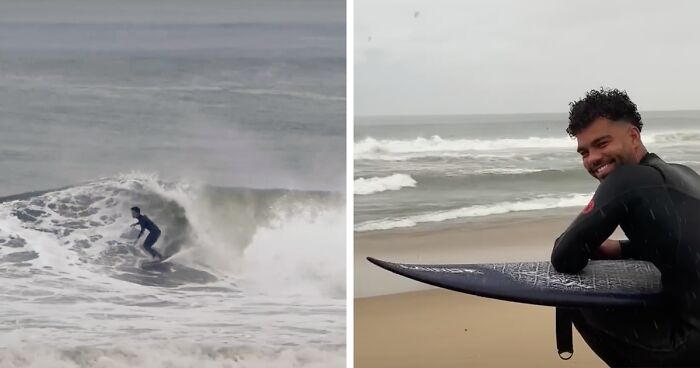 Huge Wave Caused By A Storm Attracted Surfers In Different Parts Of The World To Ride It Together