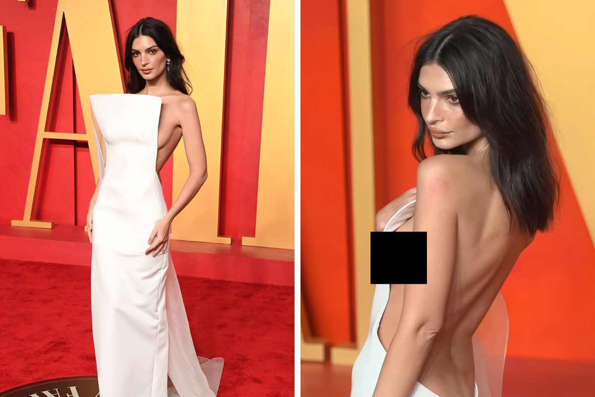 Emily Ratajkowski's Glamorous 2024 Oscars Night Takes Unexpected Turn With  Wardrobe Malfunction
