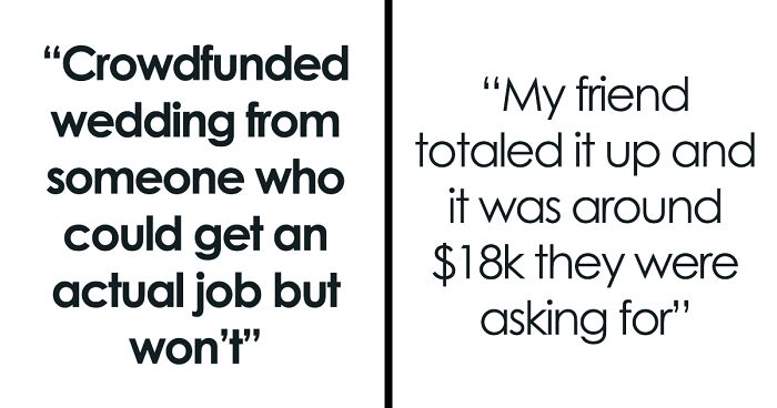 Entitled Couple Plans A Crowdfunded Wedding And Asks For $18k In Total, Gets Shamed Mercilessly