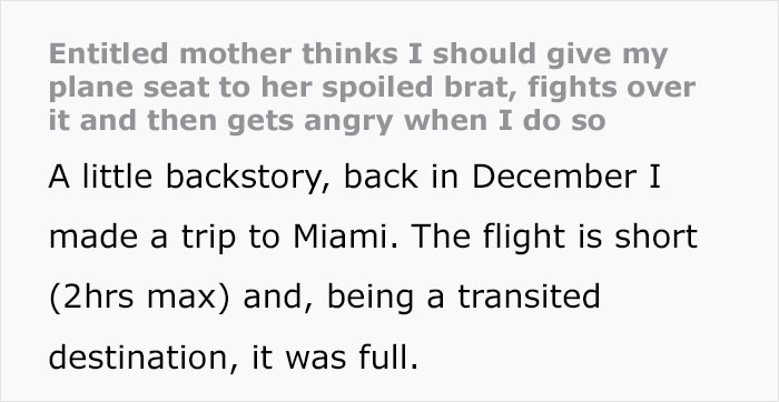 "Entitled Mom Thinks I Should Give My Plane Seat To Her Spoiled Brat, Fights Over It"