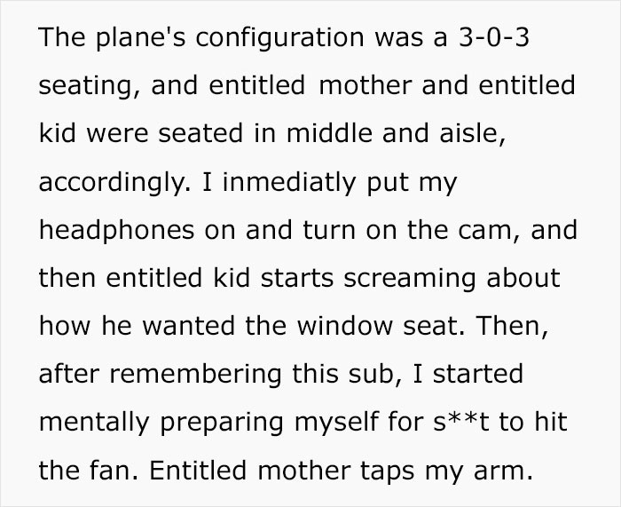 "Entitled Mom Thinks I Should Give My Plane Seat To Her Spoiled Brat, Fights Over It" "Entitled Mom Thinks I Should Give My Plane Seat To Her Spoiled Brat, Fights Over It"