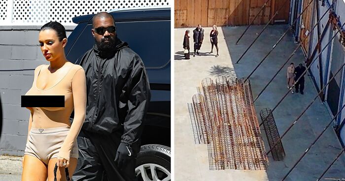 Ye, Bianca Censori Seen Making Plans At Warehouse Next To Adidas Amid Ongoing Feud With The Brand