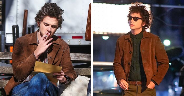 Timothée Chalamet Channels Young Bob Dylan In New York City For “A Complete Unknown” Biopic