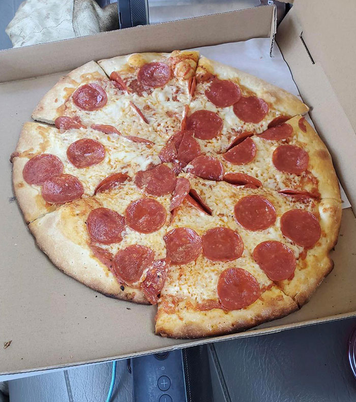 My Friend Ordered A Pizza And Got Two Different Ones