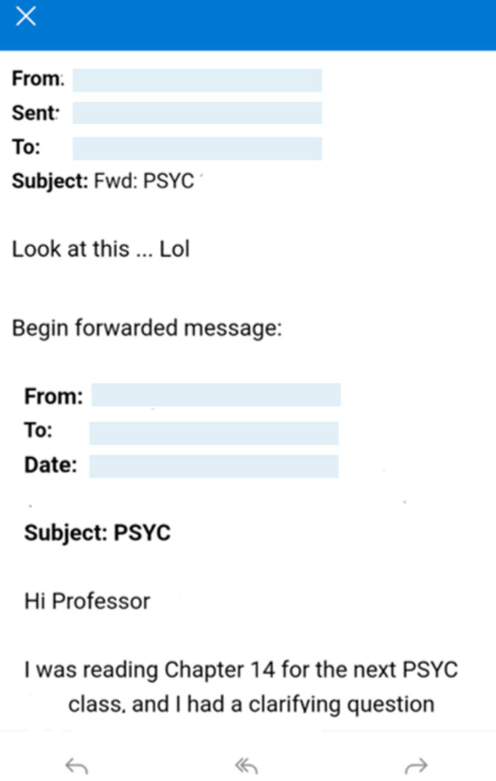 The Teaching Assistant Forgot To Remove The Part Of The Email Where The Professor Mocks My Question Before Responding
