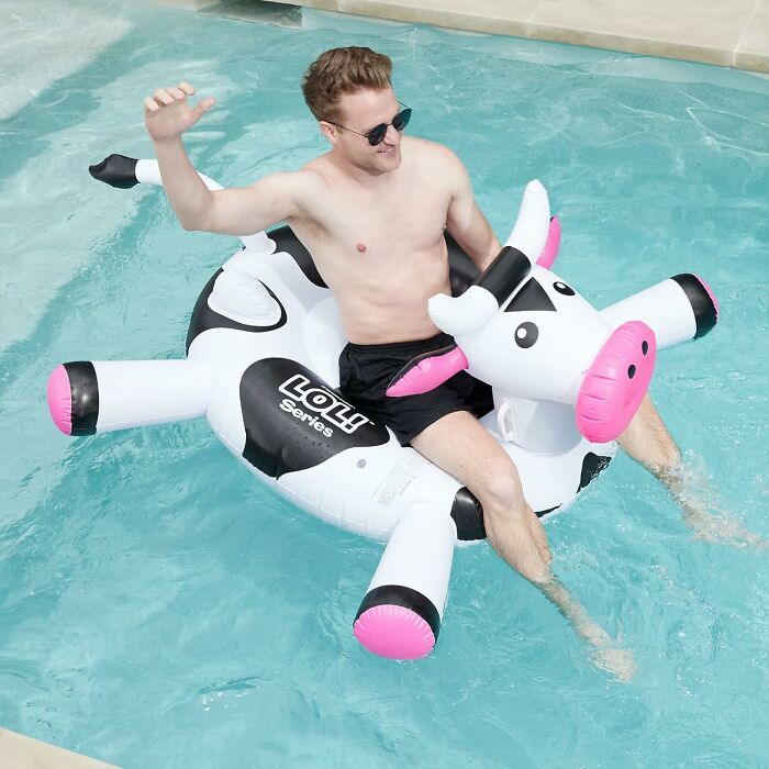 Laugh Out Loud In The Pool With Giant Inflatable Lol Cow Pool Float Floatie!