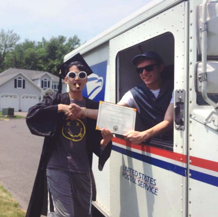 I Missed My Graduation Ceremony For My Undergrad Degree. Thanks For The Photo Cool Mailman