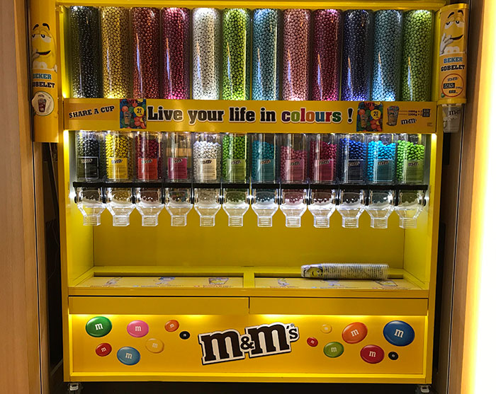 This Cinema Has A M&M's Candy Machine, Where You Can Choose The Colors You Prefer