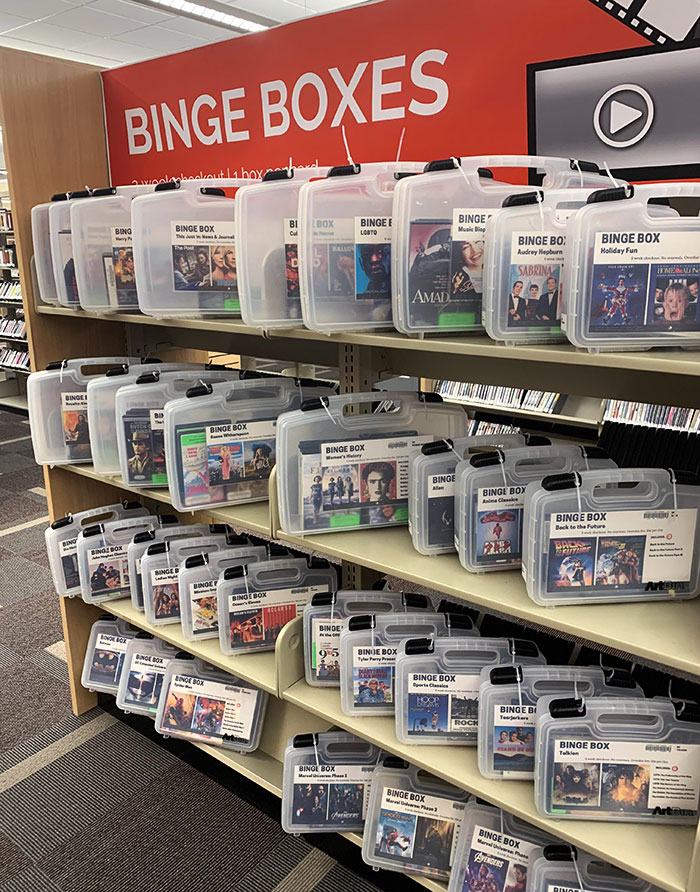My Local Library Has "Binge Boxes" In The Film Section