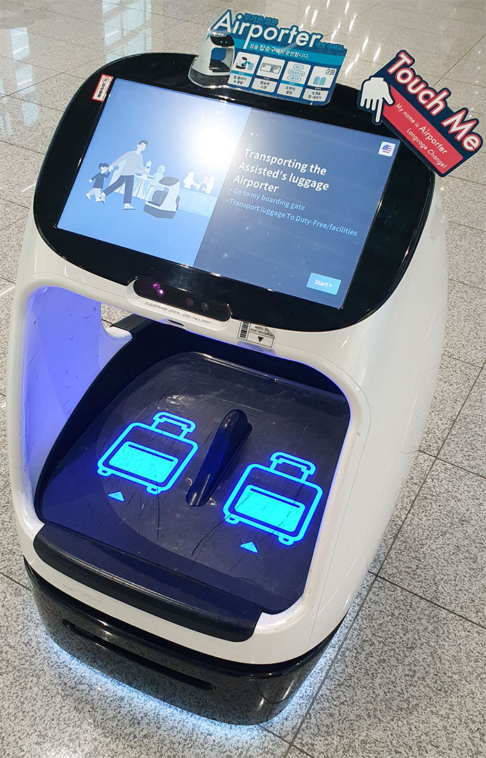 The Airport In Seoul Has A Robot Which Will Carry Your Luggage To Your Gate For You