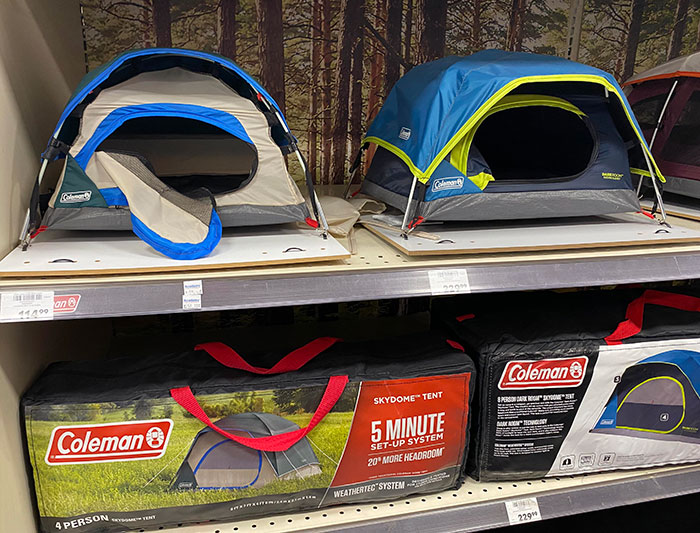 These Small Tents In A Store, To See What They Would Look Like In Full-Size