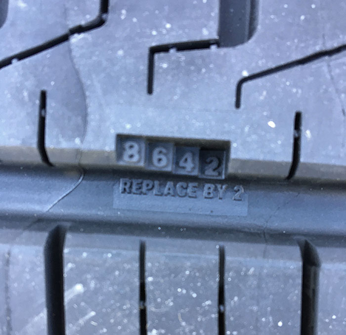 This Tire Has A Tread Depth Measuring Built Into The Rubber
