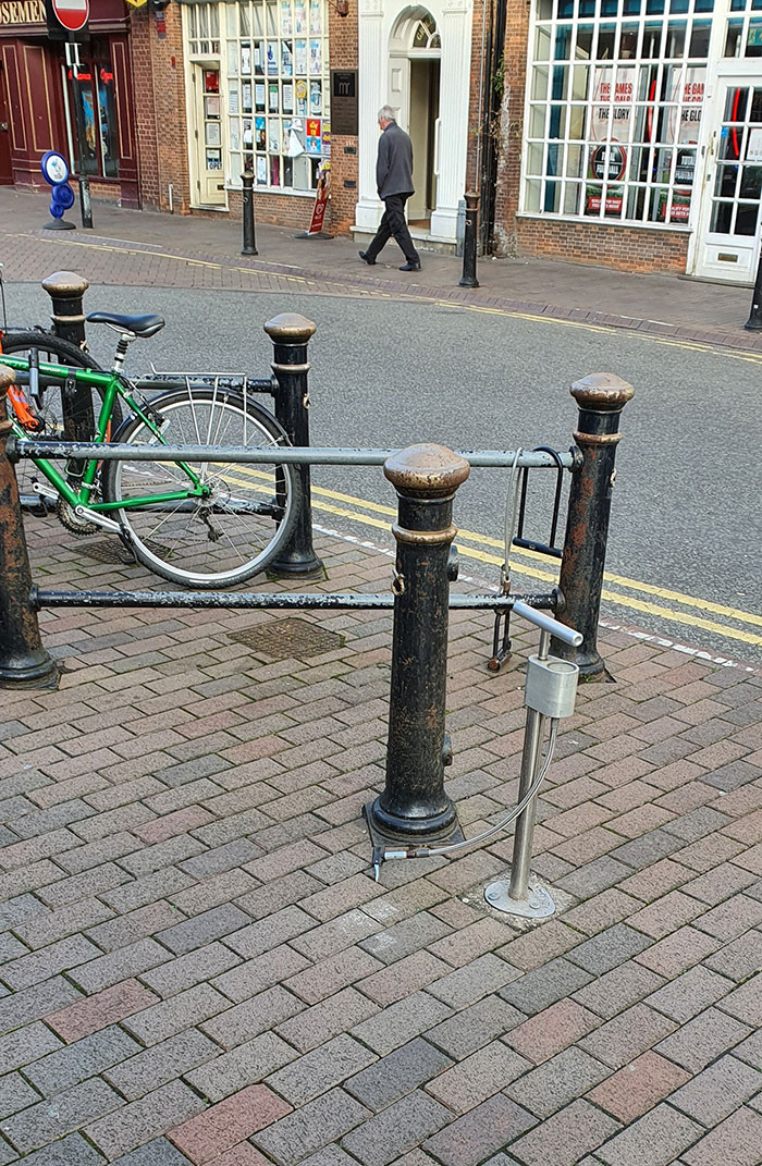 My Town Has A Bike Pump Permanently Installed Next To The Bike Lock-Up Area