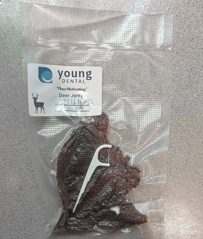 A Friend’s Dentist Gives His Patients Homemade Deer Jerky To Encourage Flossing