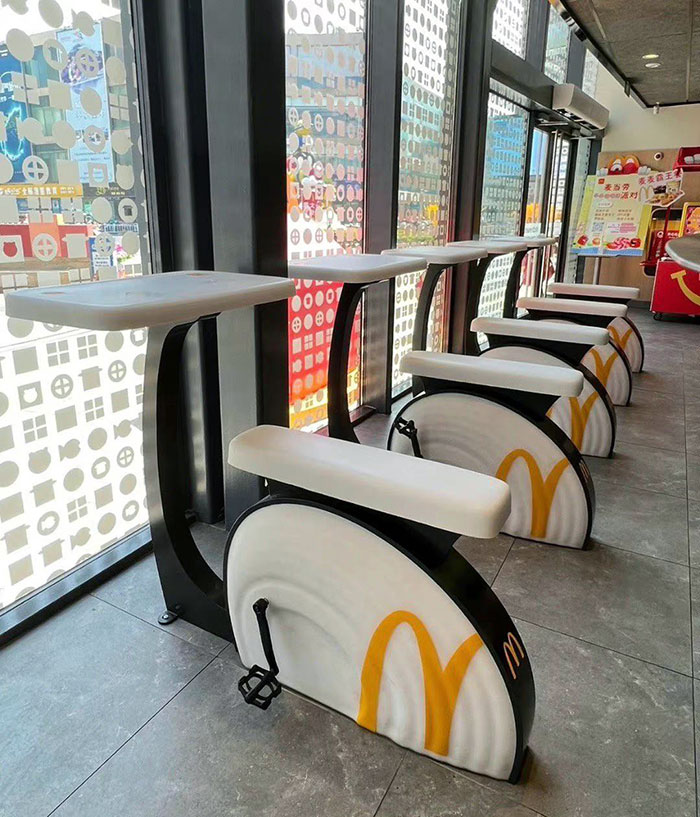 McDonald's In China. Eat And Workout At The Same Time