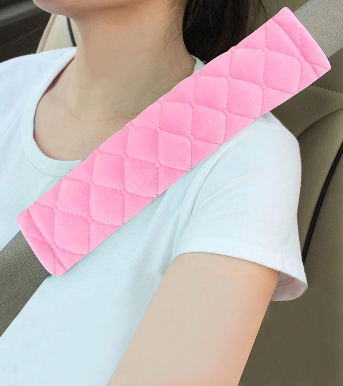 Add A Touch Of Comfort & Cuteness To Your Rides With These No-Fuss, Soft Seatbelt Shoulder Pads!