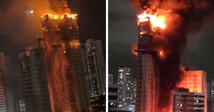 Fire Engulfs High-Rise Building In Brazil