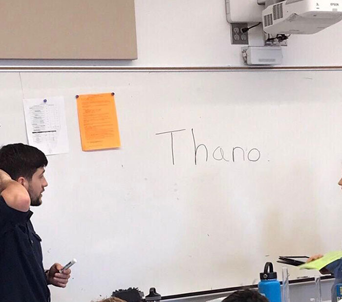 The Chemistry Substitute Teacher Was Slowly Writing "Avengers: Endgame" Spoilers On The Board Every Time We Talked