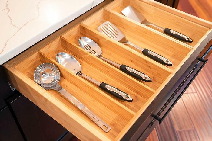 Effortless Organization: Bamboo Kitchen Utensils Organizer For A Tidy Culinary Space!
