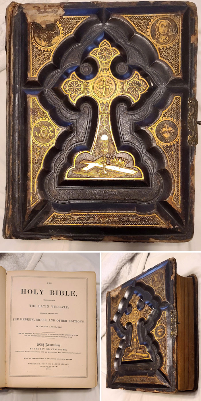 I Recently Inherited This Very Old Bible From My Grandmother. It's Really Cool - The Cover Is Dimensional With The Gold Areas Protruding