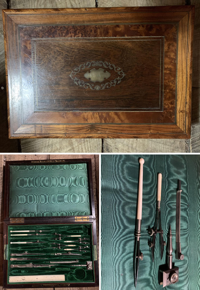 I Inherited These Vintage Drawing Tools From My Grandpa. It Probably Belonged To My Great-Grandpa. It Came With A Vintage "How To Sketch" Book