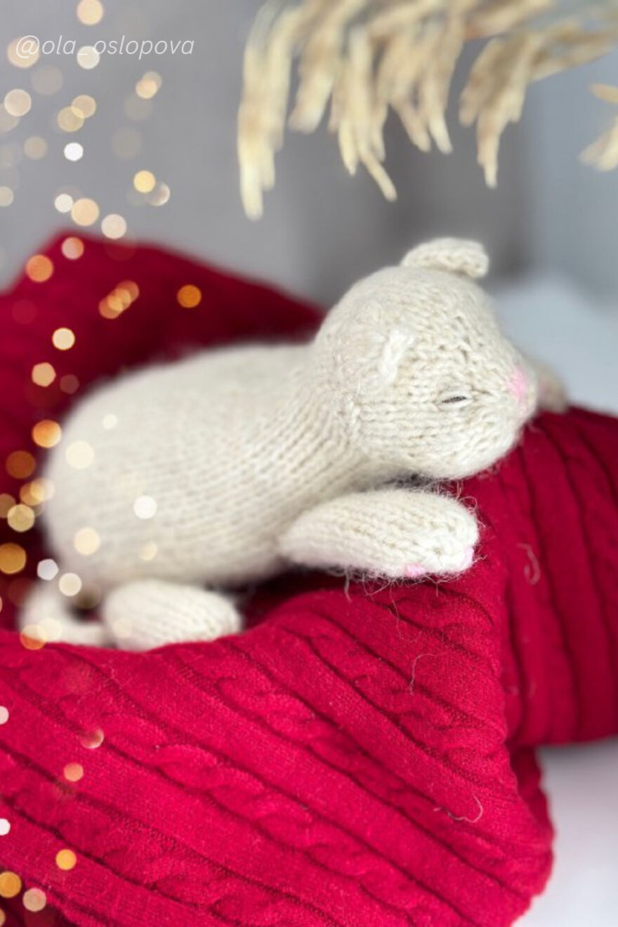 My ❤️white Sleeping Kitten Knitting Pattern ❤️