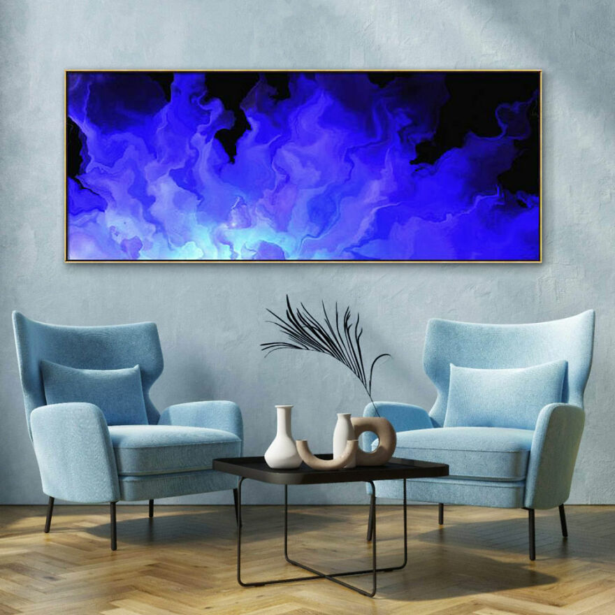 I Photoshopped My Digital Art In 11 Modern Interior Spaces To Show What They Look Like As Wall Art