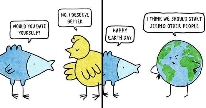 32 Comics Featuring The Character Birdfish, Inspired By My Friends And The Conversations I Have With Them (New Pics)