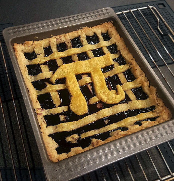 Took A Shot At Making A Blueberry Pi Pie For Pi Day. I Didn't Have A Round Pie Shell, So I Had To Make Like This
