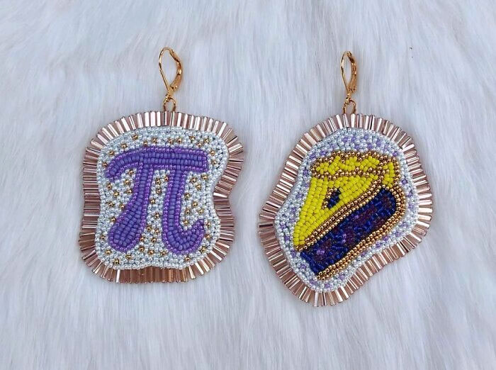 For All My Fellow Nerds Out There: I Made Pi And A Pie Earrings To Celebrate The Upcoming March 14th