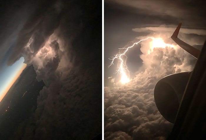 I Was On My Way To Phoenix And I Captured One Of The Craziest Photos... Lightning Through The Clouds