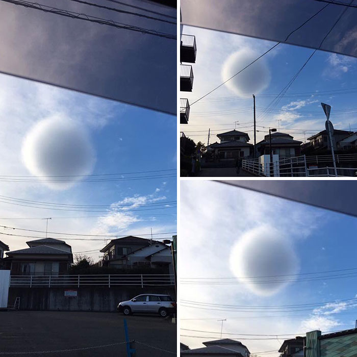 Nube esférica fotografiada en Japón