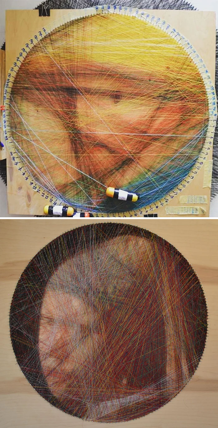 Vincent Van Gogh And Girl With A Pearl Earning String Art Portraits