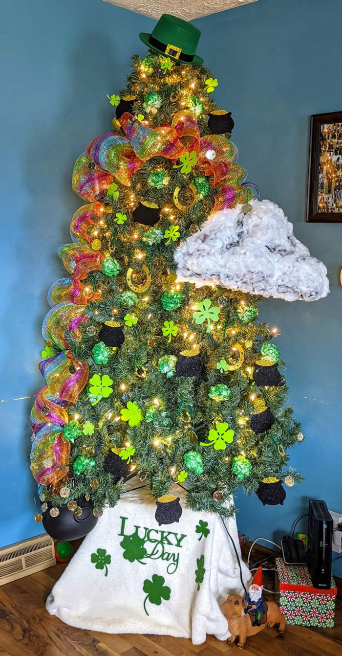 My Mother's St. Patrick's Day Christmas Tree. She Is Very Proud Of Herself