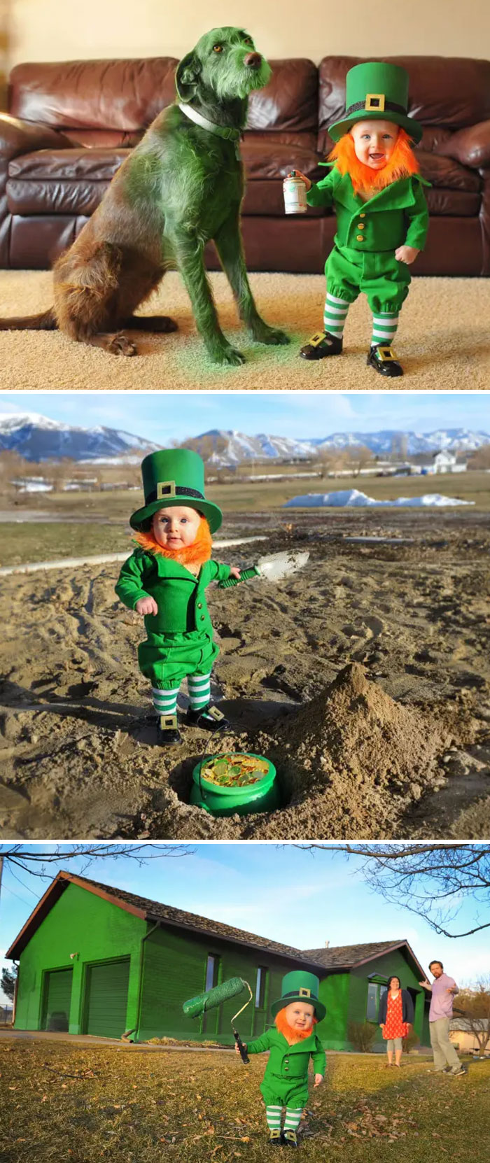 Dad Turns His 6-Month-Old Baby Into A Naughty Leprechaun