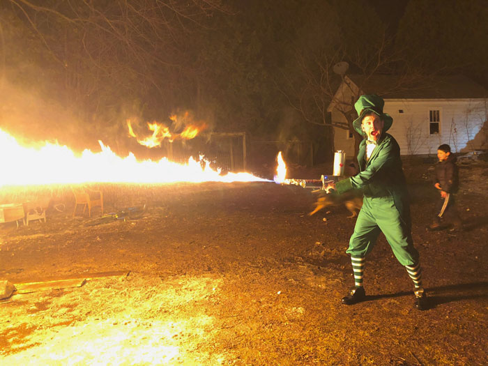 Decided To Dress Up As A Leprechaun For A Friend's St. Patrick's Day Party. Another Friend Decided To Bring A Flamethrower. Results As Expected