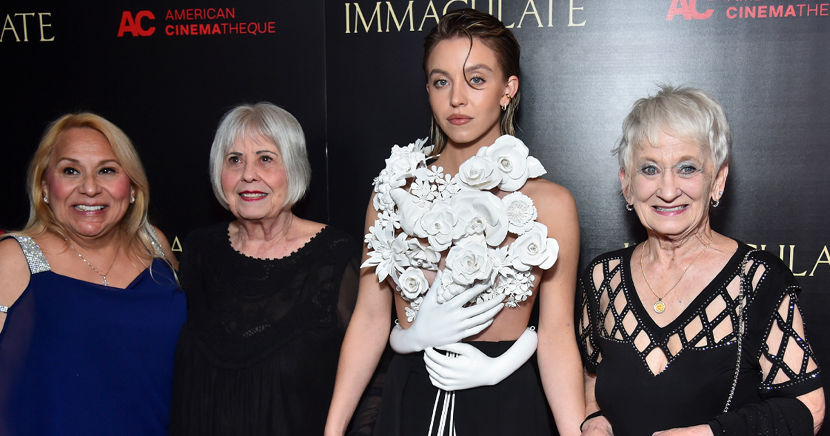 Sydney Sweeney’s Sculptural Top Called Work Of Art As She Stuns On Red Carpet With Grandmothers