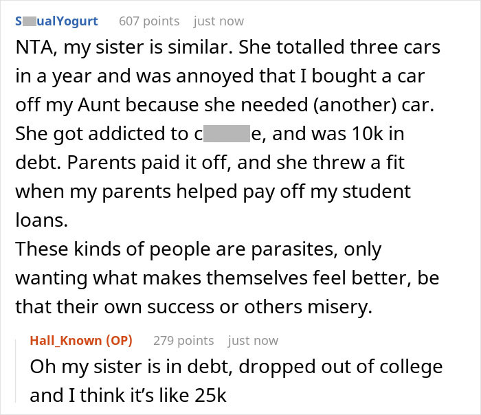 Envious Sister Wonders Why Sibling Gets A Car And She Doesn't, Learns She Is A Drain On The Family Envious Sister Wonders Why Sibling Gets A Car And She Doesn't, Learns She Is A Drain On The Family