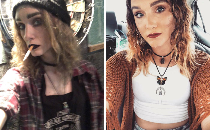 Me, At My Worst In Active Addiction vs. Me, Almost A Year And A Half Sober