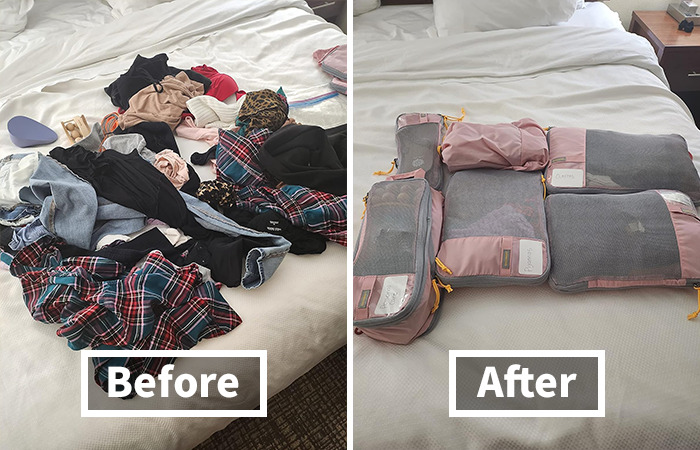 Say Goodbye To Mess In Your Suitcase With Compression Packing Cubes And Fit Double The Outfits!