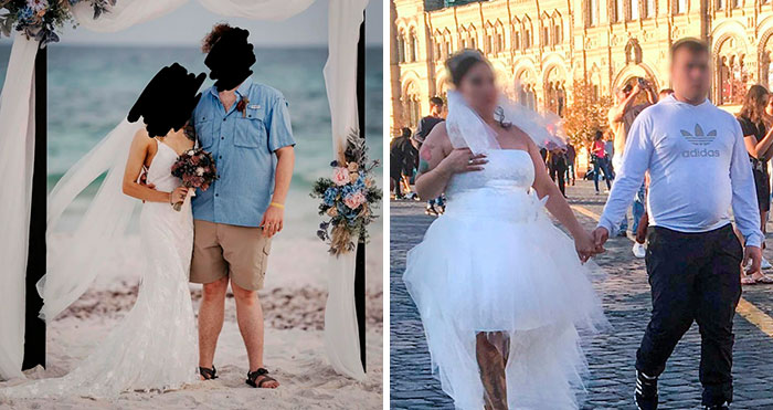 “How Is The Bride Okay With This?”: 35 Grooms That Deserved To Be Shamed For Their Looks
