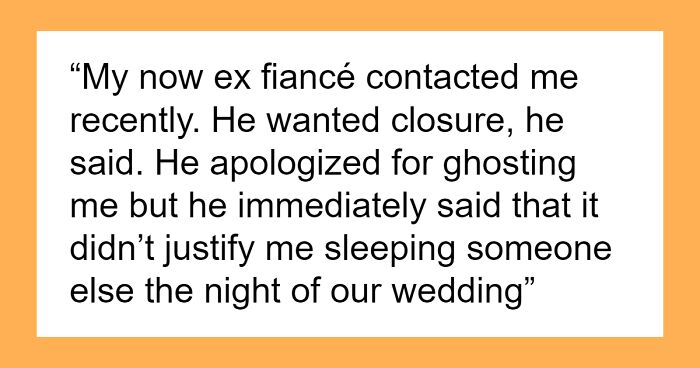Man Ghosts Partner On Wedding Day, Is Years Later Upset That They Slept With Another Man After It