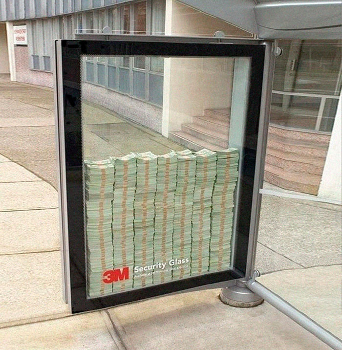3m Company, Which Produces Bulletproof Glass In Canada, Placed A $3 Million Glass Box At A Bus Stop With The Slogan "If You Can Break It, You'll Keep The Money"