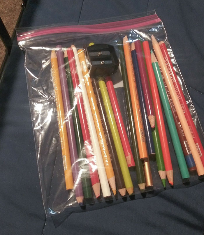 My Art Teacher Sent Out A Survey A While Ago And Asked If We Had Colored Pencils At Home. I Said No And Today She Dropped Some Off At My Front Door