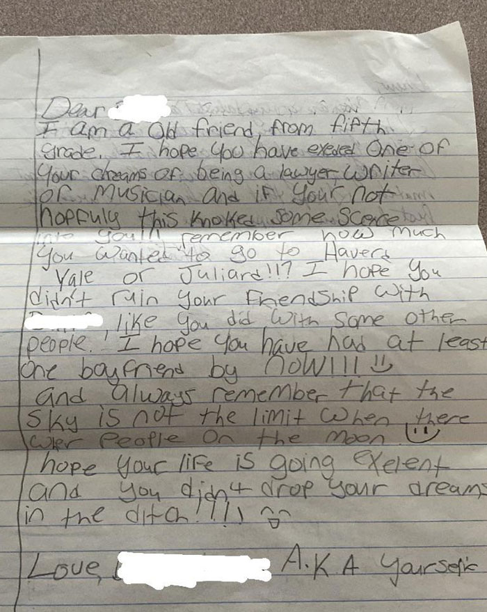 My Fifth-Grade Teacher Had Us Write Letters That She Would Send Us After 10 Years. I Totally Forgot About It And Got This In The Mail Today