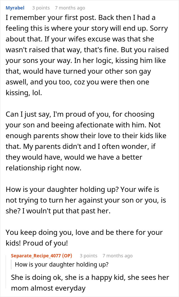 Man Hugs And Kisses Gay Son, Angers Homophobic Wife