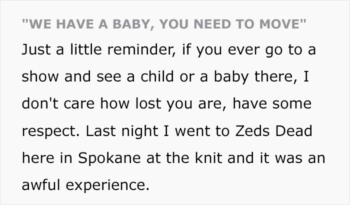 “Have Some Respect”: Mom Vents About Her Experience Of Bringing A Baby To A Rave, Gets Dragged “Have Some Respect”: Mom Vents About Her Experience Of Bringing A Baby To A Rave, Gets Dragged
