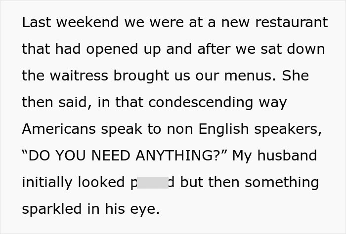 "No Good, We Go": Rude Waitress Assumes Man Doesn't Speak English, He Plays Along "No Good, We Go": Rude Waitress Assumes Man Doesn't Speak English, He Plays Along