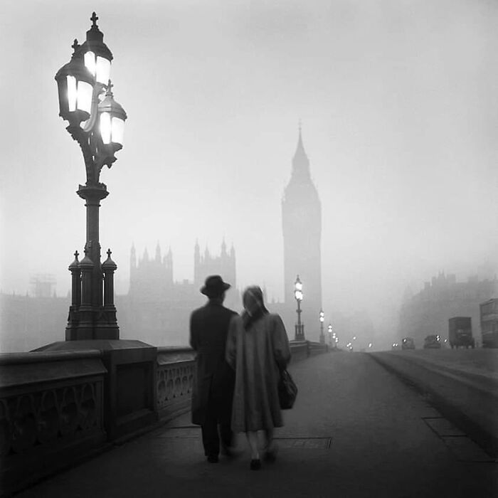 Cruzando el Támesis, foto de René Groebli, 1949